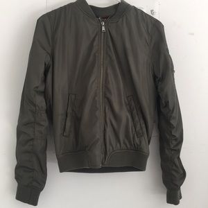 Olive green bomber jacket